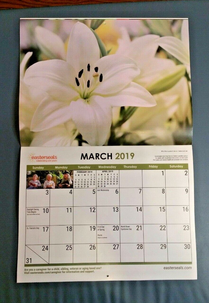 2019 Easter Seals Calendar w Beautiful Floral/Flower Pictures eBay