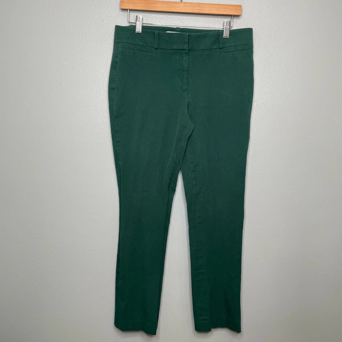 ANN TAYLOR LOFT Forest Green High Waist Kate Trousers sz 8 Casual Career Pants