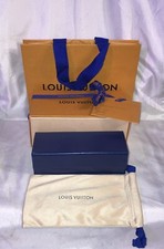 Louis Vuitton Empty Sunglasses Box,Blue Case Dust Bag,Ribbon,Card,Shopping Bag.