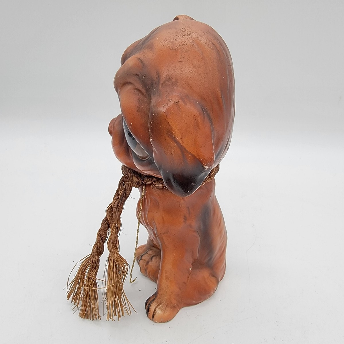 Vintage 1960's Enesco Big Sad Eye Puppy Dog Figurine Brown
