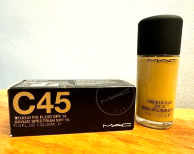 MAC Cosmetics Studio Fix Fluid SPF 15 Foundation ''C45'' NEW! 1 fl. oz.