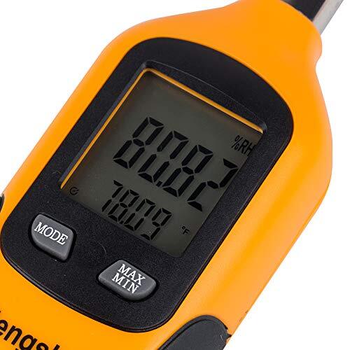 Mengshen® Digitales Temperatur- und Feuchtigkeitsmessgerät - mit Taupunkt und Nasskugel... - Bild 2 von 10