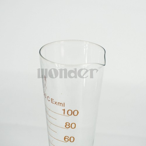 100ml Lab Glass Footed Apothecary Measuring Beaker Conical Graduated With Spout - Picture 3 of 4