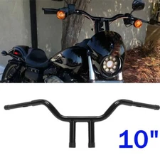 Fat 1-1/4" Chrome 10" Rise Pullback T-Bars Handlebars Fit For Harley Motorcycle