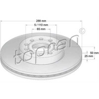 Topran Bremsscheiben Vorne Ø288 Mm BelüFtet FüR VW Golf VI 5K1 1K1 5M1 521 Skoda