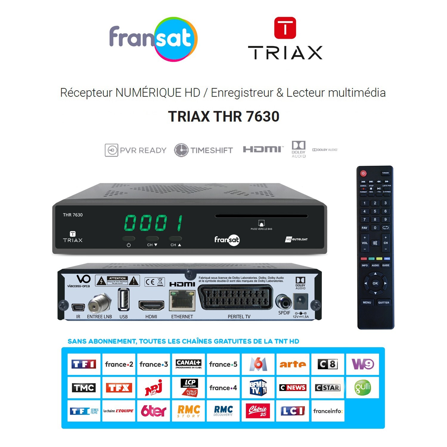 Récepteur FRANSAT TRIAX THR 7630 HD pour corriger une mauvaise réception d'antenne TV