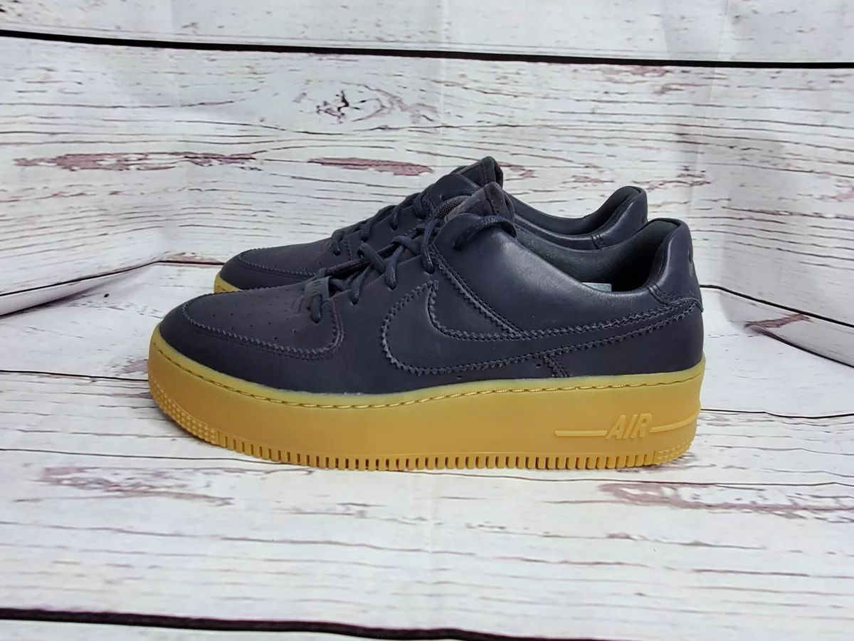 Womens Nike Air Force 1 Sage Low LX Shoes Black Gum AR5409 002