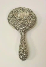  Gorham Art Nouveau REPOUSSE Sterling Silver Hand Mirror, c. 1895