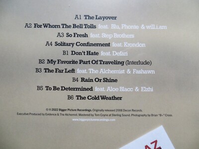 Evidence ‎The Layover EP Blue Vinyl 2022 ReIssue Bigger Picture