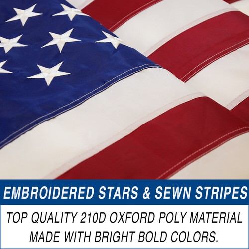 Bestickte US-Flagge 3x5 Fuß bestickt amerikanische Hausflagge 3' x 5' USA-Flagge - Bild 3 von 4