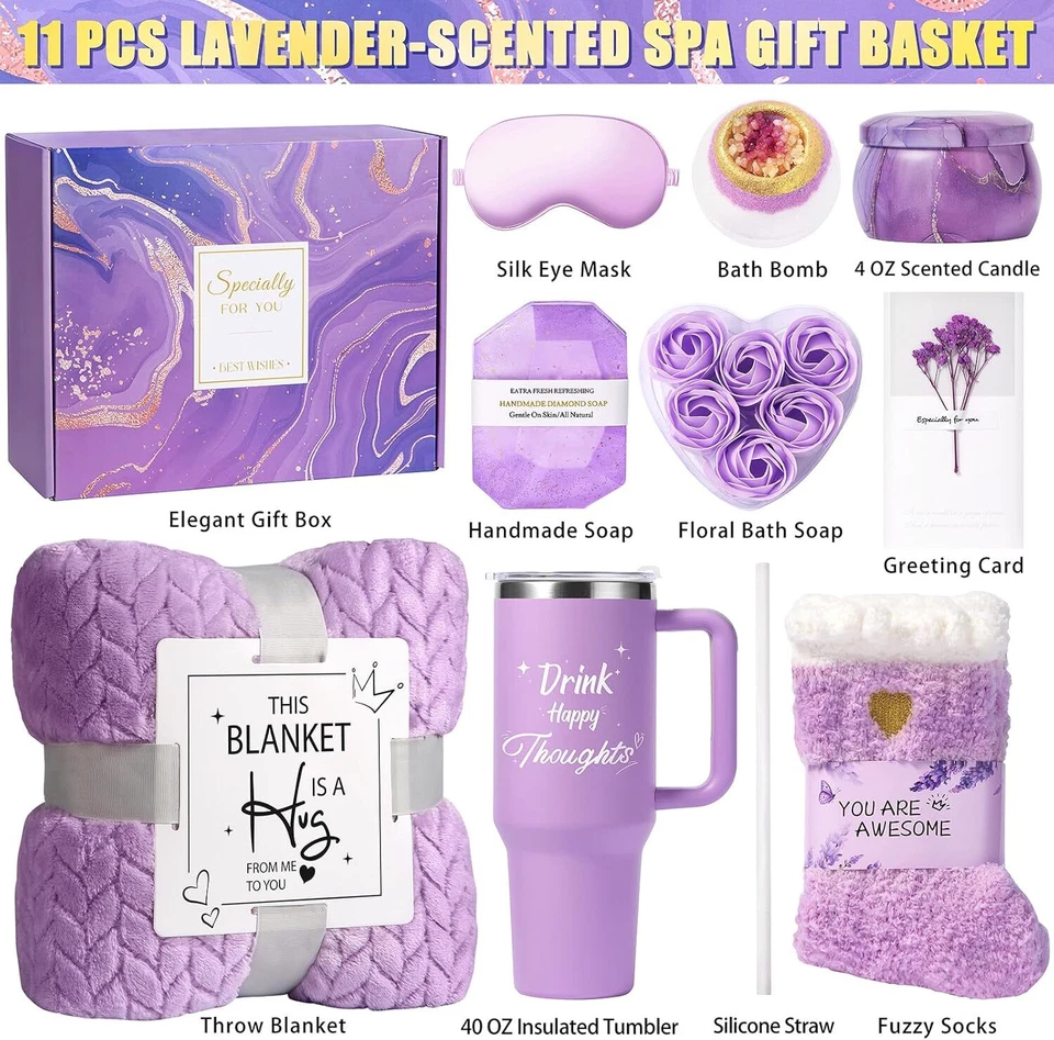 Birthday Gifts for Women - Happy Birthday Spa Gift Baskets for Her-Self Care Get - Image 2 of 4