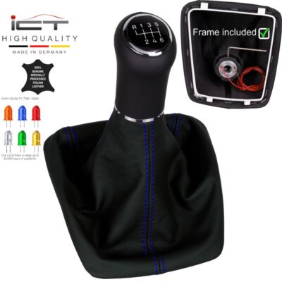 6G Schaltknauf LED Schaltsack passend für Skoda Octavia 2 RS 1Z3-5 Leder D41