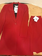 Garfield & Marks Womens Flame Red Work Top & Bottom Sz 4 USA Made NWT
