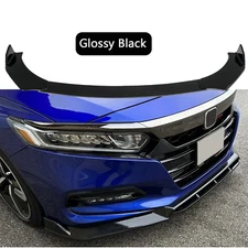 For 2018-2020 Honda Accord Glossy Black Front Bumper Lip Spoiler Splitter 4PC