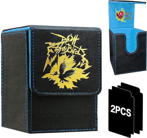 MTG Commander Deck Box 100+ Cards PU Leather Black Navy Magnetic Closure Case - Picture 9 of 11