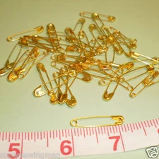 200 PCS. METAL GOLD SAFETY PINS SIZE 1-1/8"