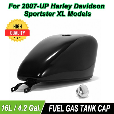 #ad Black 4.2 Gallon Gas Fuel Tank Injection For Harley Sportster XL 883 1200 07 23 $259.07
