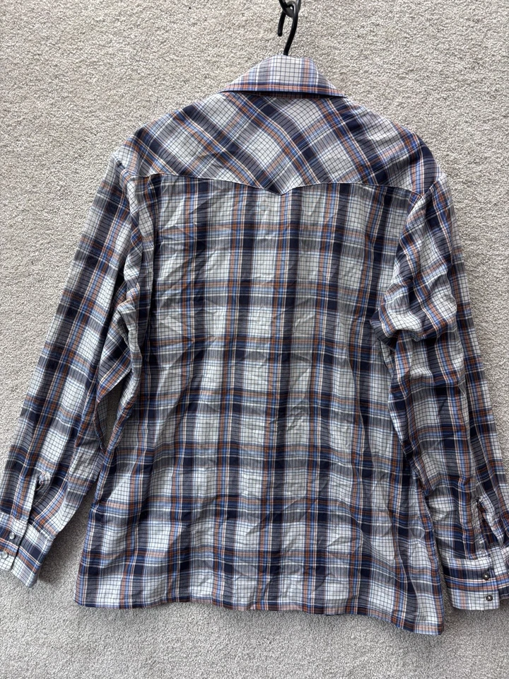 Vintage JCPenny Pearl Snap Shirt Men's Large Multicolor Plaid Cowboy Country LS - Image 4 of 4