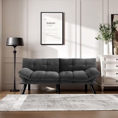 3 in 1 Convertible Futon Sleeper Couch Modern Loveseat with Adjustable Backrest