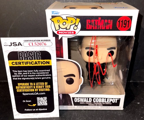 Colin Farrell Oswald Cobblepot Batman Autographed Signed Funko Pop Protector JSA