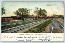 1906 Willimantic Connecticut Postcard American Thread Co. No. 4 Mill Railway