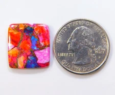 100%Natural Pink Spiny Oyster Kingman Turquoise Radiant Cabochon Gemstone BT=46