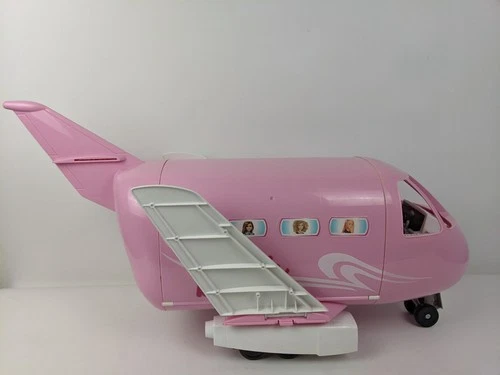 VINTAGE 1999 BARBIE MATTEL PINK PASSPORT GLAMOUR JUMBO JET AIRPLANE PLANE - RARE