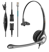Corded Telephone Headset Mono w/Noise Canceling Mic + Quick Disconnect A600QF