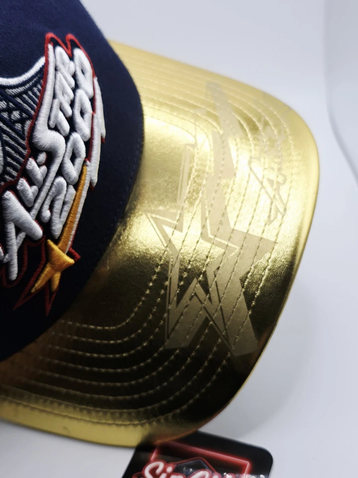 Chapéu Mitchell & Ness 2000 NBA AllStar Game couro dourado caminhoneiro com alça quadro A - Imagem 4 de 4