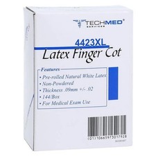 Dukal 4423XL Latex Finger Cots Extra Large Natural White 144/Pk