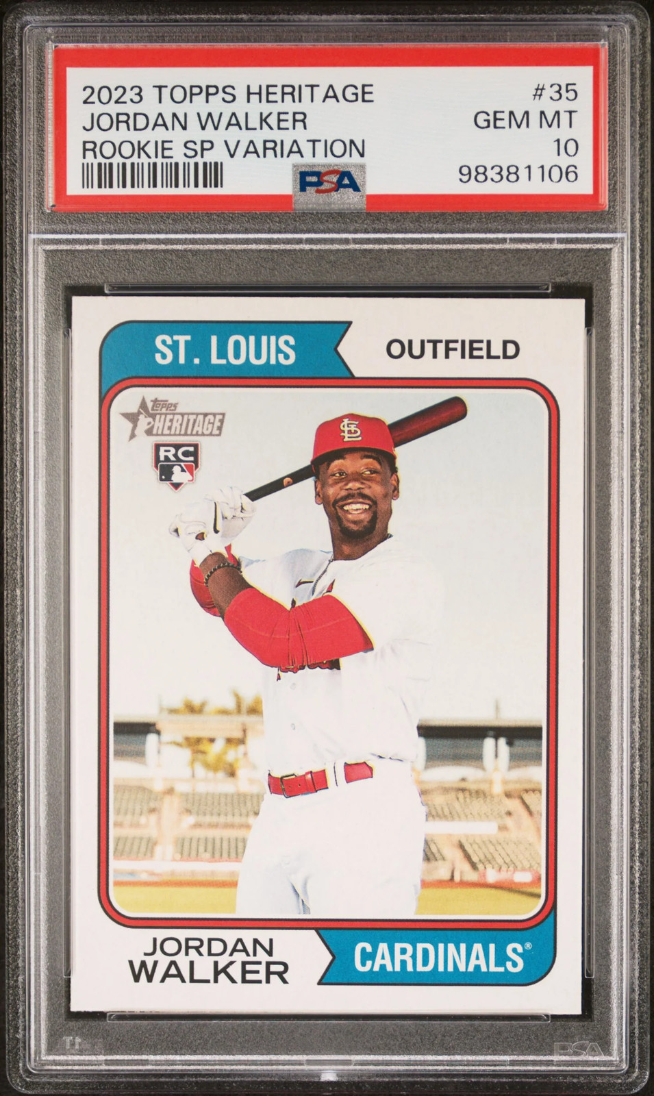 2023 TOPPS HERITAGE JORDAN WALKER #35 ROOKIE CARD RC SP VARIATION PSA 10 GEM