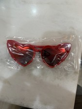 2026 Iris Mardi GrasGirls Red Heart-Shaped Plastic Sunglasses Tinted Lens