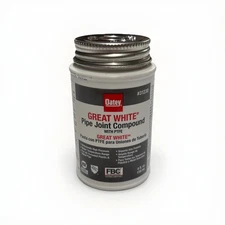 Oatey 31230 Pipe Thread Sealant 4 Fl Oz, Brush-Top Can, Great White Pipe Joint