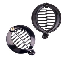 10pcs Black Banana Hair Clips with Comb - 65mm Round Twisted Hair Volume Clips