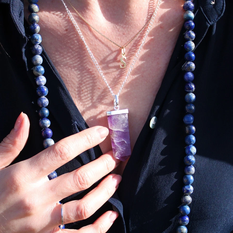 Кулон-карандаш с плоским камнем - розовый кварц - Изображение 4 из 4