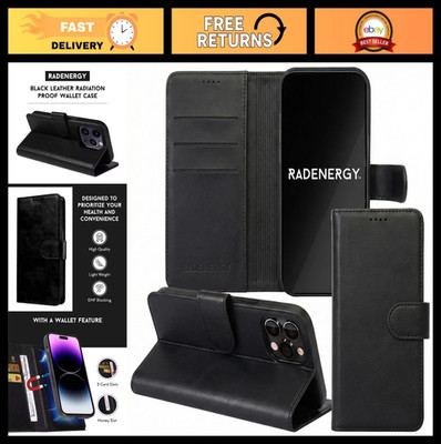 EMF Protection Anti-Radiation Leather Flip Case for iPhone 13 Pro - 99% Shieldin