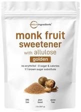 Micro Ingredients Golden Monk Fruit Sweetener Allulose, 2 lbs | No... 