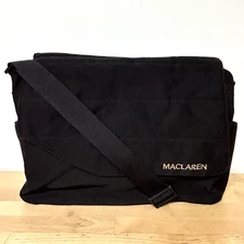 MACLAREN Utility Diaper Bag Black Messenger Durable Multi Pocket Minimalist Dad