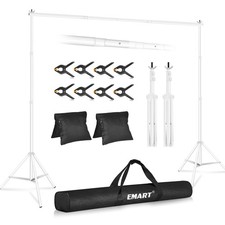 Backdrop Stand 10x8.5FT Adjustable Back Drop Stand for Party -White