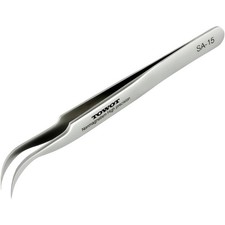 Precision Tweezers Stainless Steel Non-Magnetic Curved Tip for Electronics