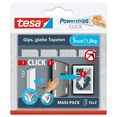 Tesa Powerstrips CLICK - Klett-Klebepads Zum An- Und Abklicken Von Bilderrahmen