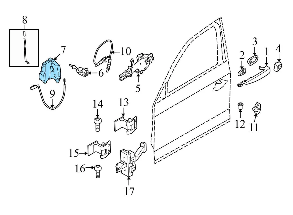BMW ALPINA B7L 2011-2015 - Pestillo de puerta delantera izquierda / Actuador de bloqueo 7229461 Foto 3 de 4