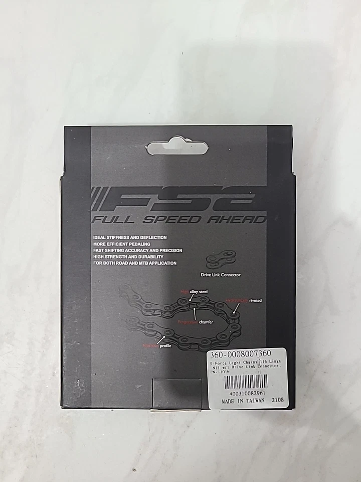 FSA K-FORCE LIGHT 11 速自行车链条 5.6 毫米 116 链路- CN-1101N — 第 2/2 张图片