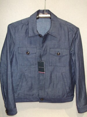 Tommy Hilfiger DCL Herren XL Carbon Navy Wolle Leinen Overshirt Jacke Shacket