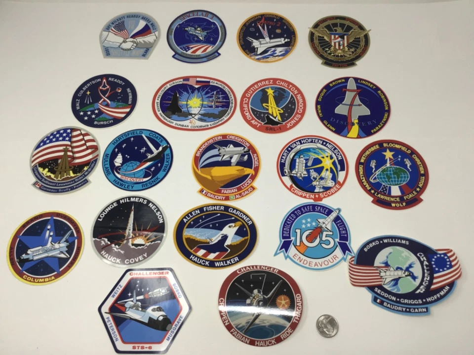 20 pc Set Vintage NASA Decals Missions Emblems - Insigns collection 1980 -1990 - Image 2 of 4