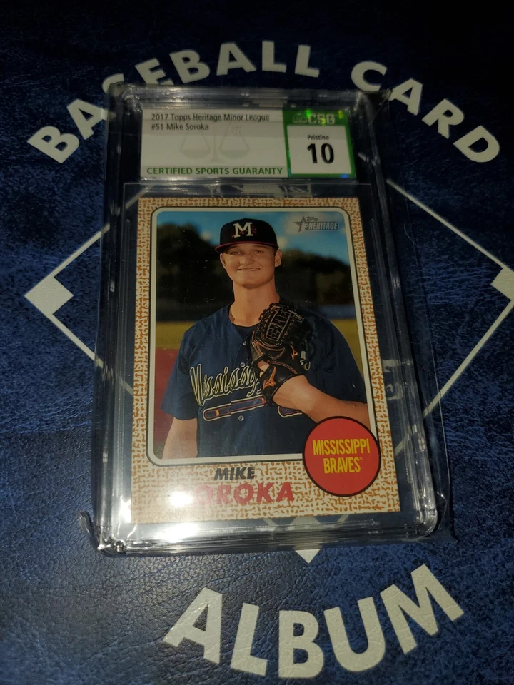CSG 10 RARE PRISTINE 💎Mint~Mike Soroka Rookie 2017 Topps Heritage Minors Braves - Image 4 of 4