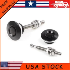 2 Push Button Quick Release Hood Bonnet Pins Lock Clip Car Bumper Latch Kit