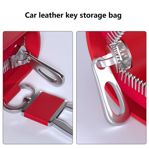 Leather Car Key Chain Holder Pouch Case Organizer Bag Wallet Car Key Case Holder - Picture 8 of 15