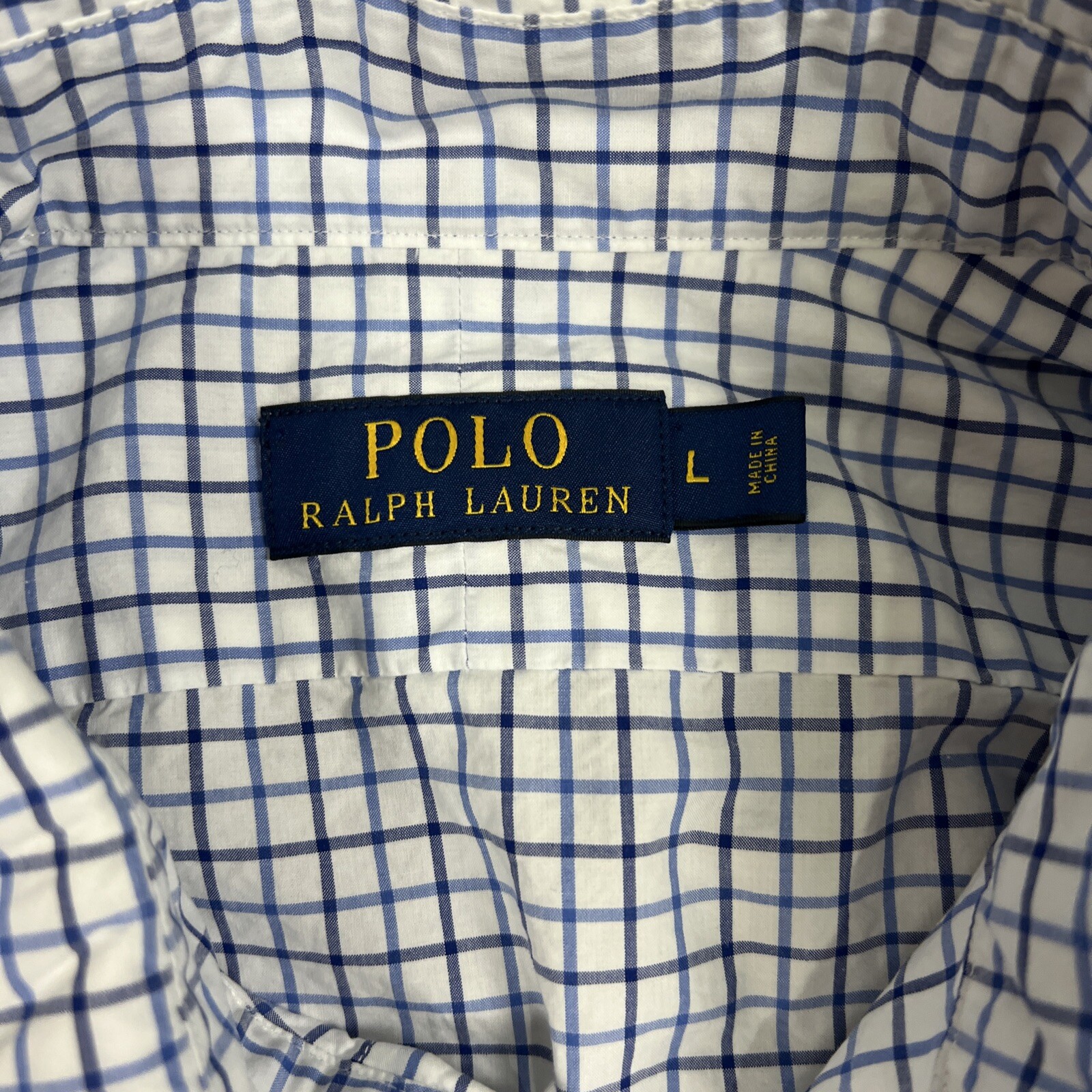 Polo Ralph Lauren Camicia da Uomo Grande Blu Picnic Quadri Cotone Bottone Pony