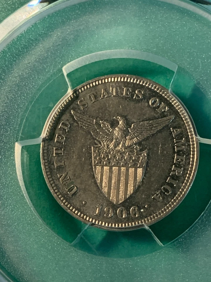США ФИЛИППИНЫ 5 СЕНТАВО 1906 ДОКАЗАТЕЛЬСТВО PCGS PR62 - Изображение 3 из 4